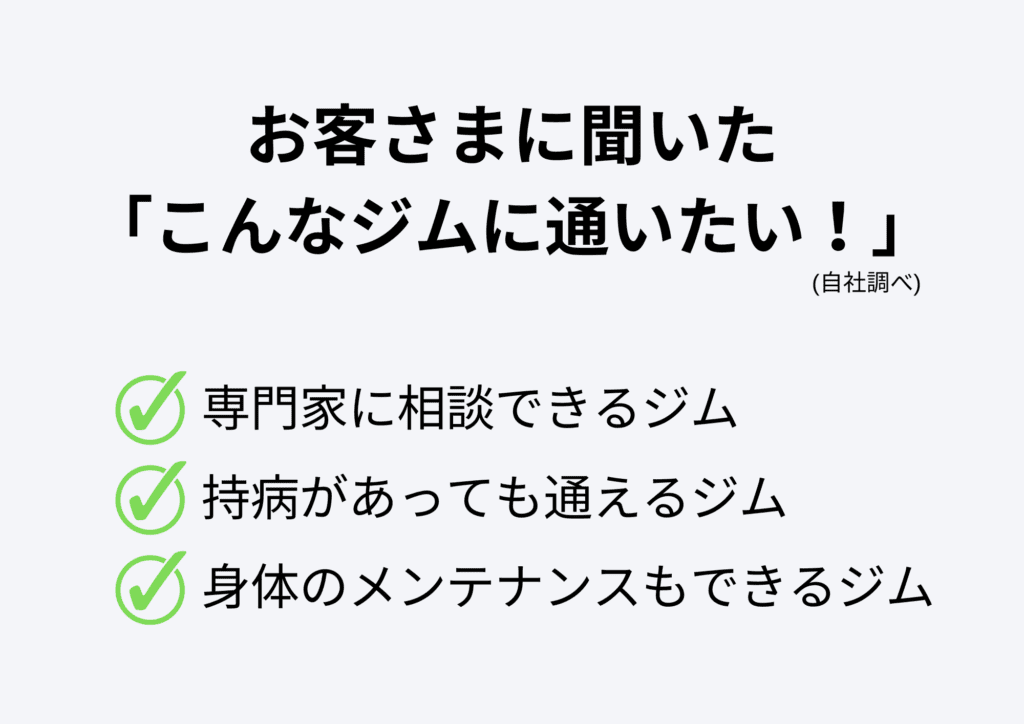 こんなジムに通いたい